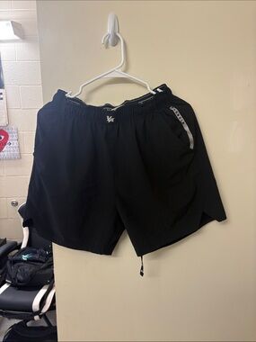 YoungLA Black Men's Athletic Shorts with Reflective Trim